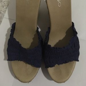 Royal blue wedge sandals from Aldo. Size 10